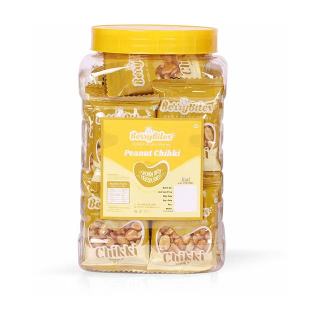 Delight Berrybites Peanut Chikki Jar, Peanut Bar, GroundNut Bar, Gajak Gazak