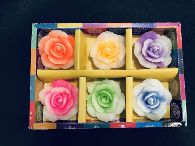 Illume Lamp and Candles 12 Pieces Beautiful Rose Flower Wax Floating Candles in Water Flower Shaped Diyas/Candles for
