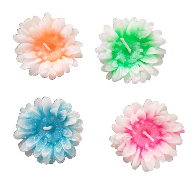 4 Pcs Multicolour Floating Wax Candles for Diwali Diwali Christmas Home Decoration