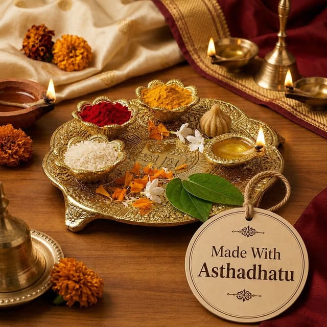 Swastik Pooja Thali Set with Diya