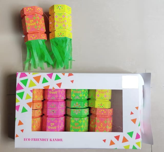 Attractive Eco Friendly Paper Kandil (Multicolor) for Home/Shop/Office/School & Many More Places Diwali Decoration Item