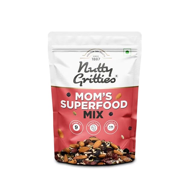 Nutty Gritties Mixed Nuts Dry Fruits - Mom's Superfood Mix - Roasted Almond, Pumpkin, Sunflower, Watermelon, Flax