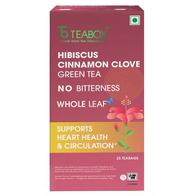 Teabox Hibiscus Cinnamon Clove Green Tea