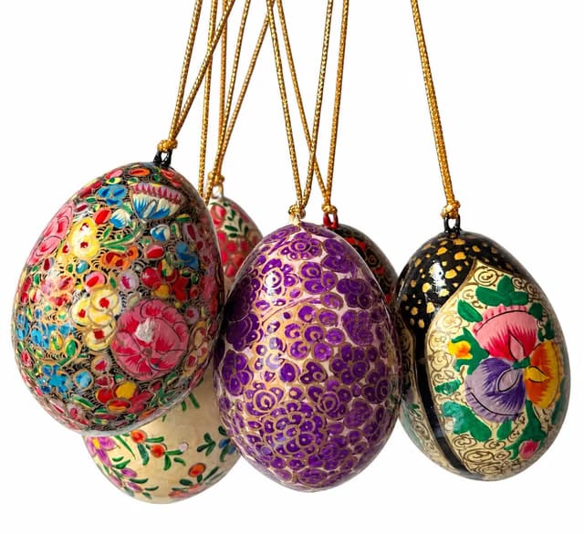 Kashmir Papier Mache Hanging Eggs