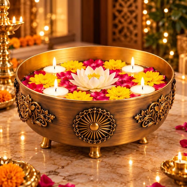 Metal Urli Bowl for Home Decoration