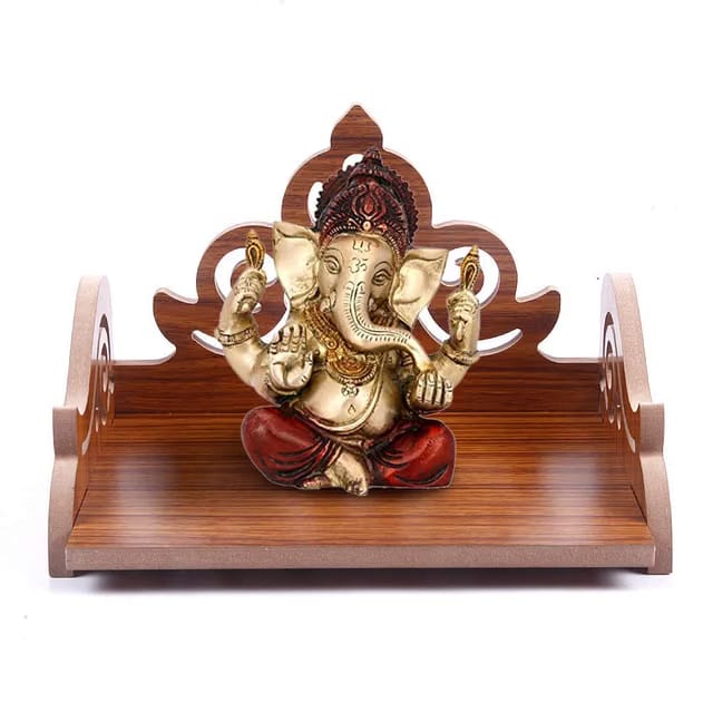 Art and Craft Wooden Temple Beautiful Plywood Pooja mandir Room Home Decor Office OR Home Temple(Red, Small)