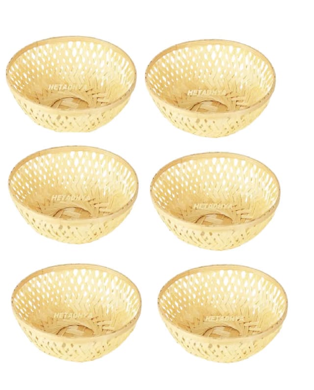 Bamboo Basket for Home, Kitchen, Gift Decoration, Food Serving Bowl, Used for Snacks, Decor Your Dinning Table
