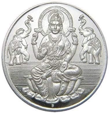 1 gm Silver Laxmi Coin 999 Pure Hallmarked Round Coins, Shree Word at Reverse Side
