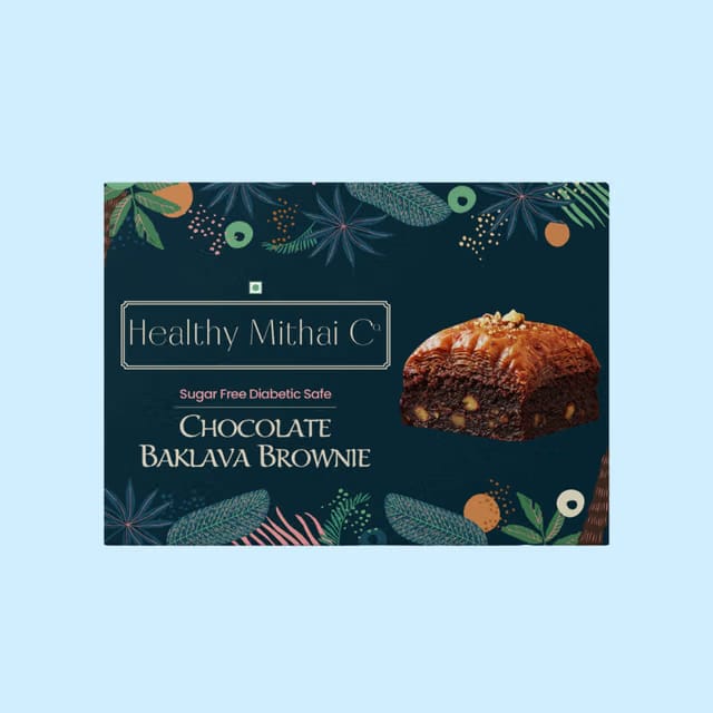 Healthy Mithai Co Sugar Free Chocolate Baklava Brownie