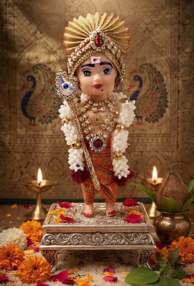 Mini Lord Murugan Doll |Navaratri Golu & Marriage Decoration 4.5 Inch