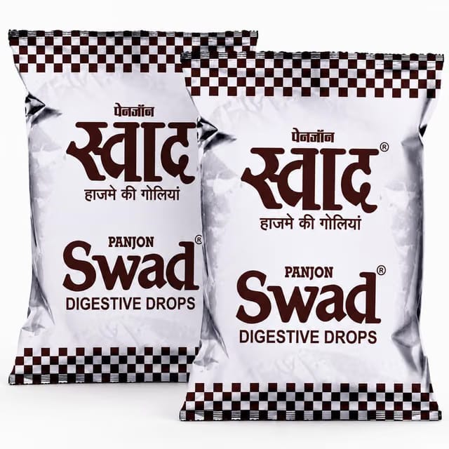 Swad Digestive Chocolate Candy with Ayurvedic Herbs, 50 Toffee x 2 Packets