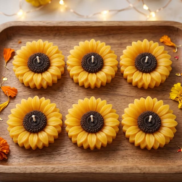 Premium Sunflower Floating Candles