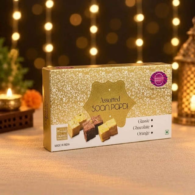 Karachi Bakery Assorted Soan Papdi Classic Orange & Chocolate