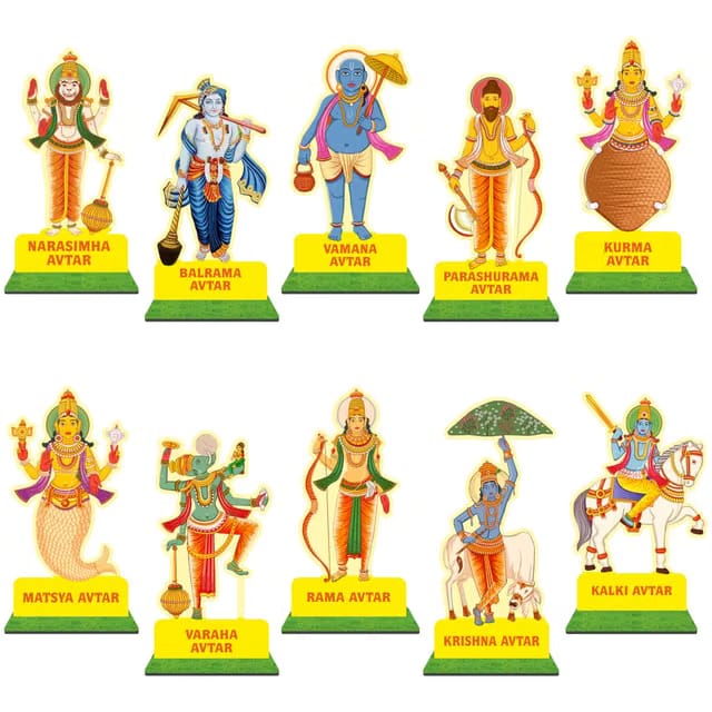 Vishnu Dashavtar MDF Cutout Set