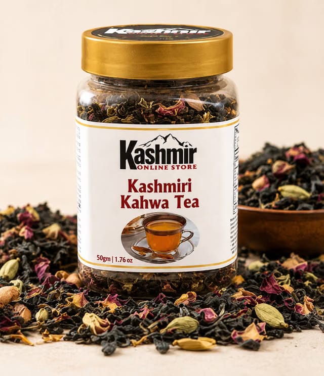 kashmir online store Kashmiri Kahwa Tea|Authentic, Fragrant, and Refreshing Tea |Spices & Rose Petals Cardamom
