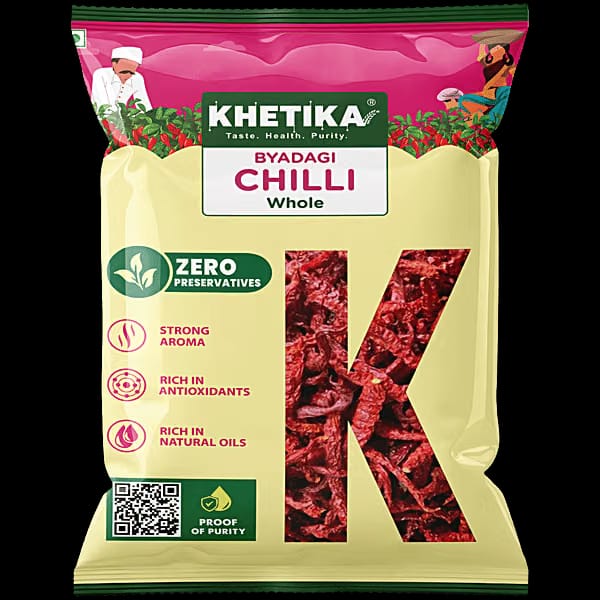 Khetika Byadagi Chilli Whole - Stemless