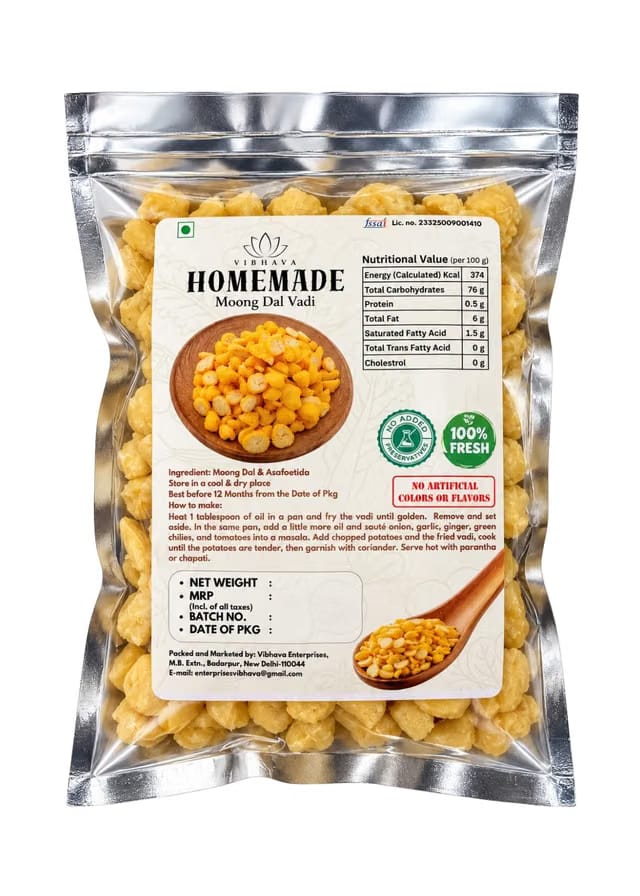 Homemade Moong Dal Vadi