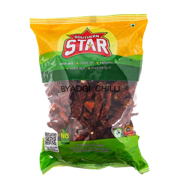 Southern Star Organic Byadgi/Bedgi Red Chilli Whole 200 g (Stemless)