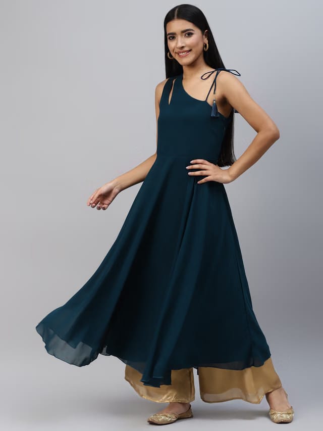 Poshak Hub Women Georgette Anarkali Kurta