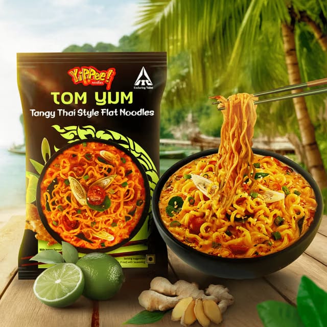 YiPPee! Tom Yum Tangy Thai Style Flat Noodles