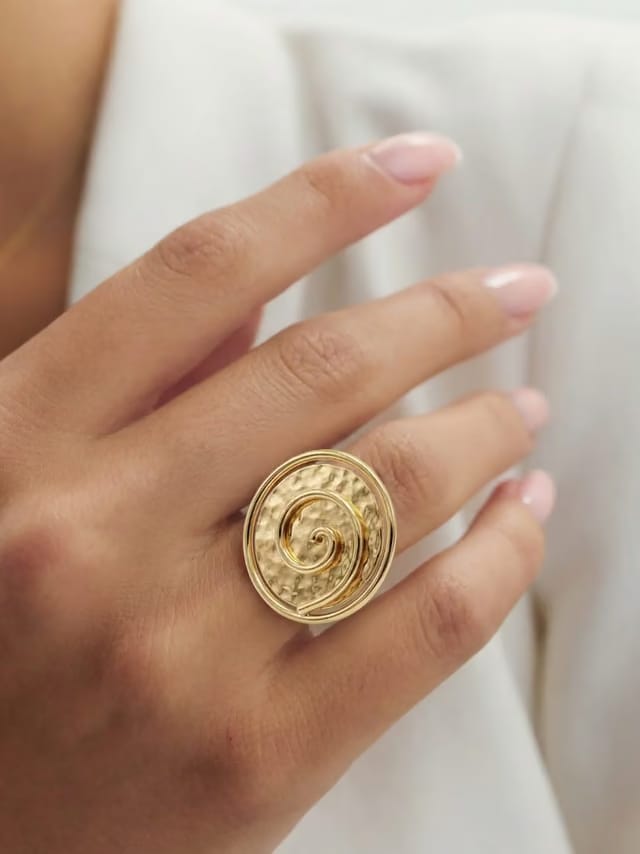 Spiral Gold Flake Ring