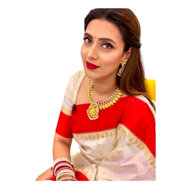 Women's Banarasi Kanjivaram Soft Lichi Saree Bengali Garad Art Silk Saree 6.3 Meter Elegent Thread Work Unstitched