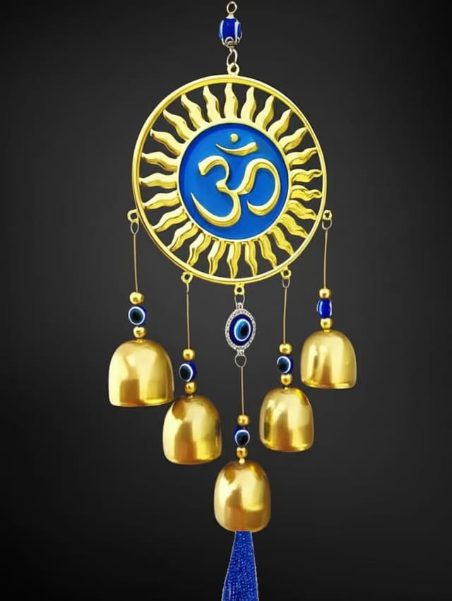 Om Evil Eye Hanging Nazar Battu for Home Entrance Decoration, House Main Door Decor Hanging Decorative Items