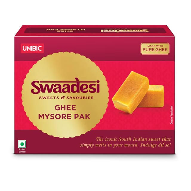 Unibic Swaadesi Premium Mysore Pak Made with Pure Ghee I Melts in Mouth I Healthy and Delicious Sweets I Traditional