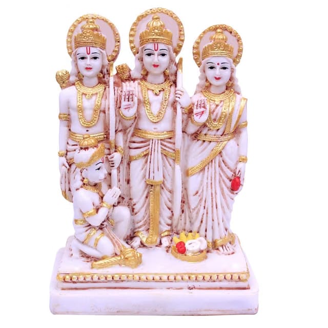 Resin Darbar Murti, Ram Darbar Idol For Pooja, 5 inch, 7 cm, Multicolor