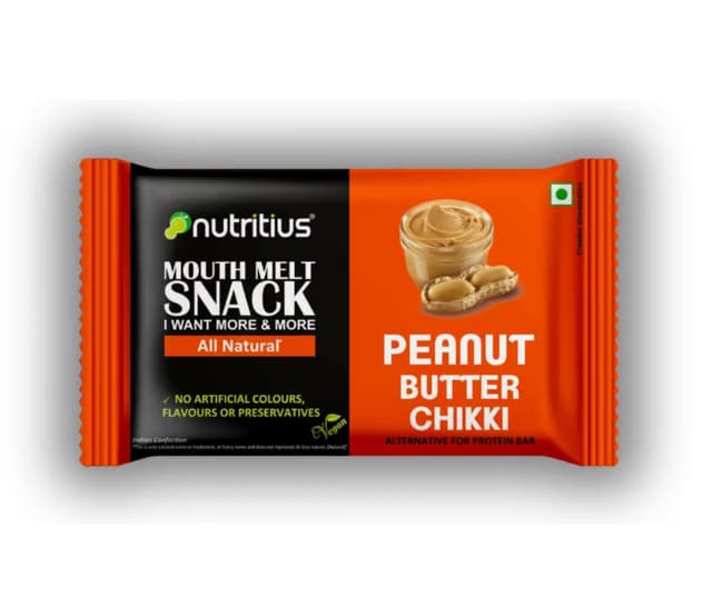 Nutritius Peanut Butter Premium Soft Chikki 125g + 1 FREE Surprise Chikki