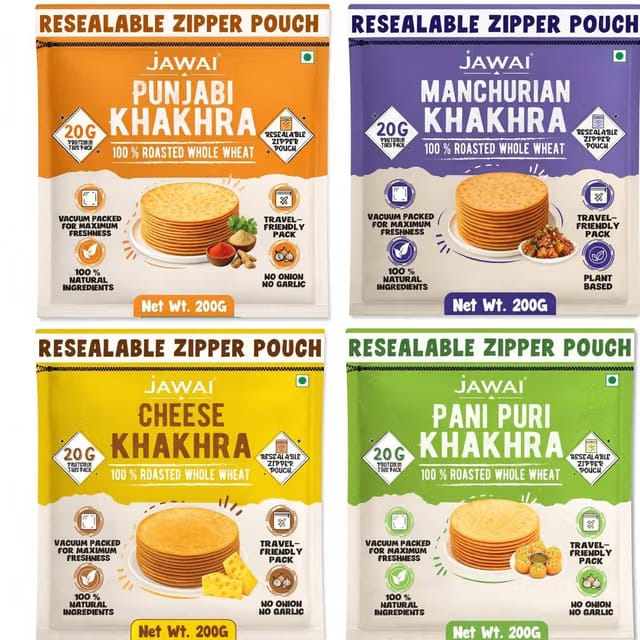 JAWAI Roasted Khakhra Cheese, Punjabi, Pani puri, Manchurian Khakhra Indian Snacks Khakhra