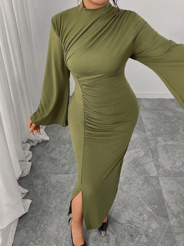 Women's Plus Size Slit Pencil Dress