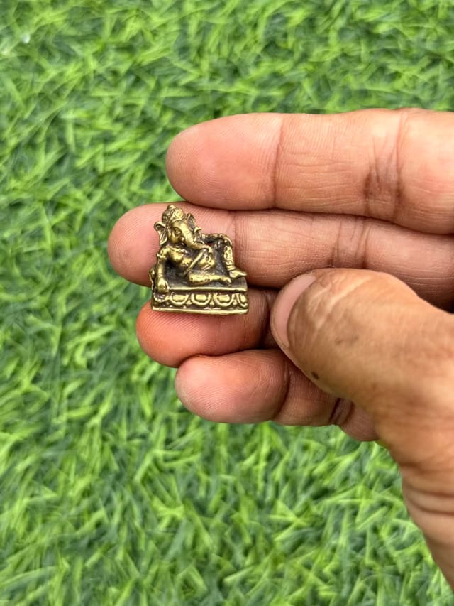 Brass Resting Ganesh Statue