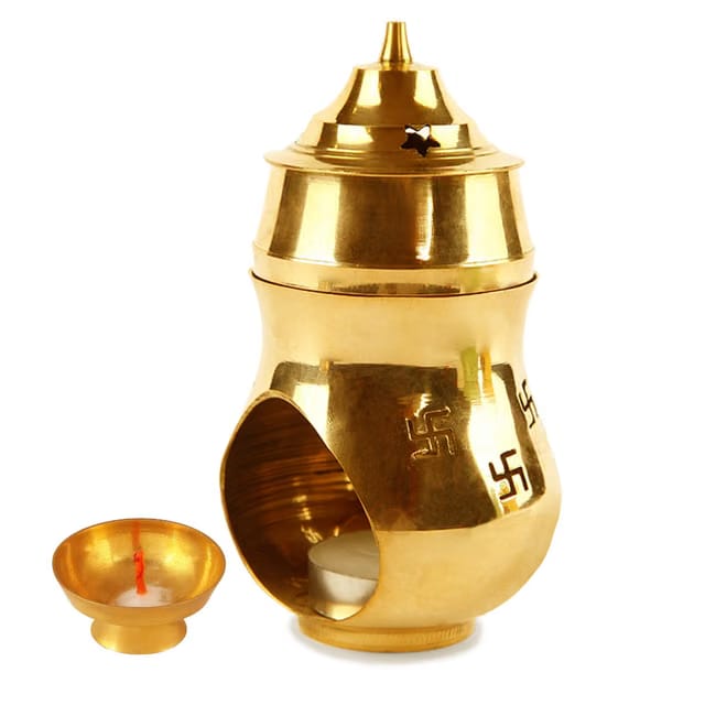 Pure Brass Camphor Burner Kapoor Dani for Pooja Aarti