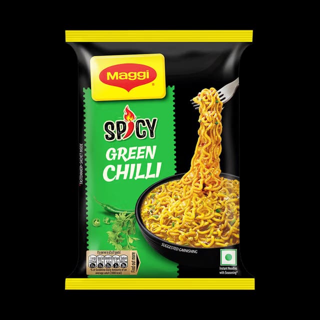 Maggi Spicy Green Chilli Noodles, Spicy Green Chilli Flavour, Instant & Easy Snack