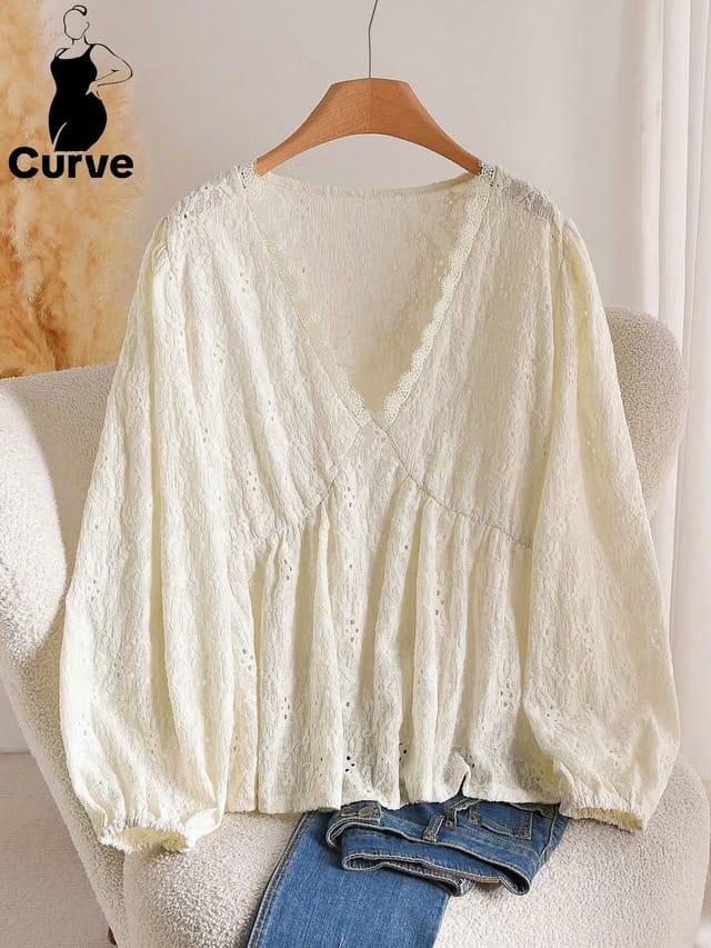 Women's Plus Size Ruffle Top