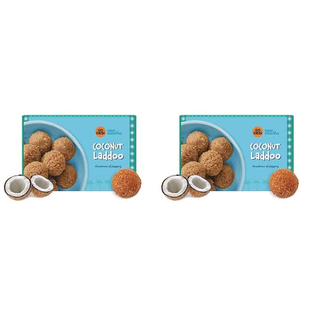 GO DESi Coconut Ladoo, 300 grams, Laddu, Laddoo, Gift for Sister and Brother, Indian Sweets, Mithai Gift