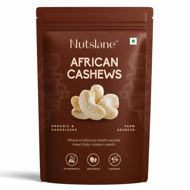 Nutslane Premium African Natural Cashews 100g, Kaju Badam, Dry Fruits, Nuts, Crunchy Healthy Snack