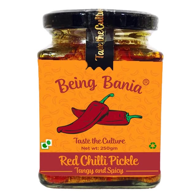 Being Bania Stuffed Red Chilli Pickle - 100% Natural