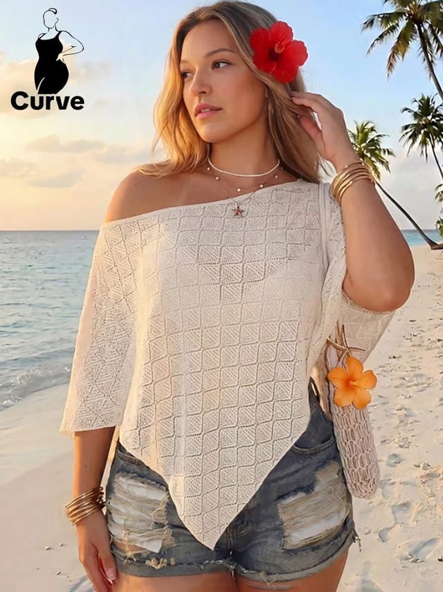 Women's Plus Size Sheer Top