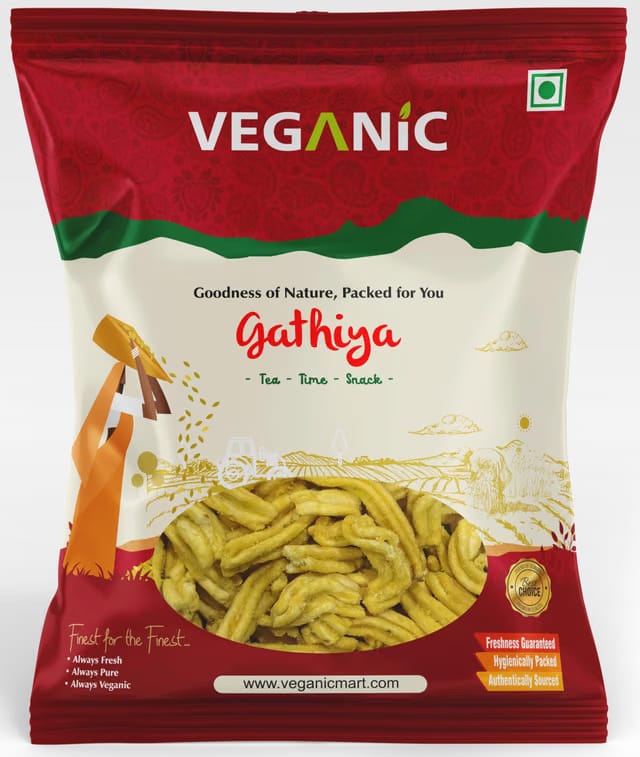 Veganic Premium Soft Gathiya (Ganthiya) namkeen Snacks
