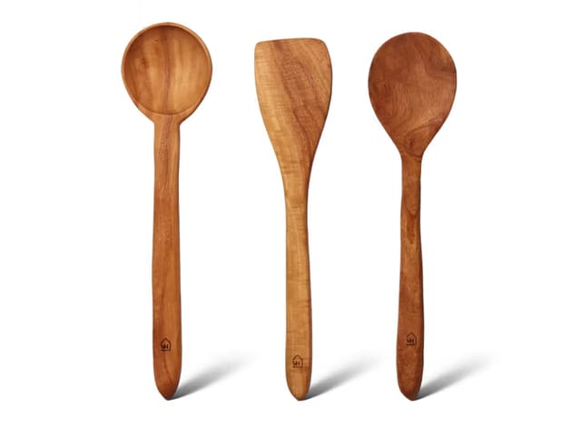 Neem Wood Spoon, Compact Flip, Spatula/Ladle for Cooking Dosa,Roti,Chapati, Soup and Vegetables