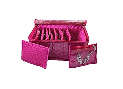 Handcrafted Jewellery Organizer/Box/Kit (10 Pocket) (Pink)