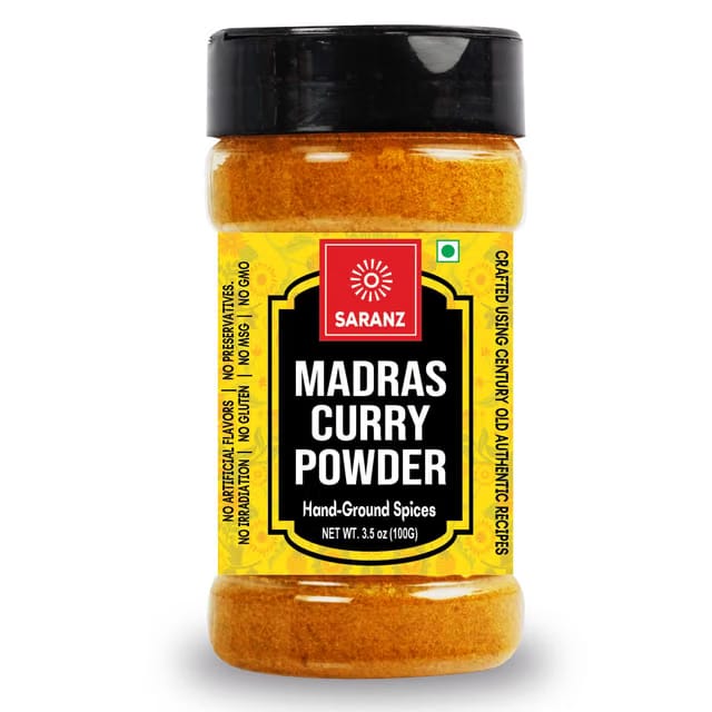 SARANZ Madras Curry Powder, 100g Sprinkler Jar