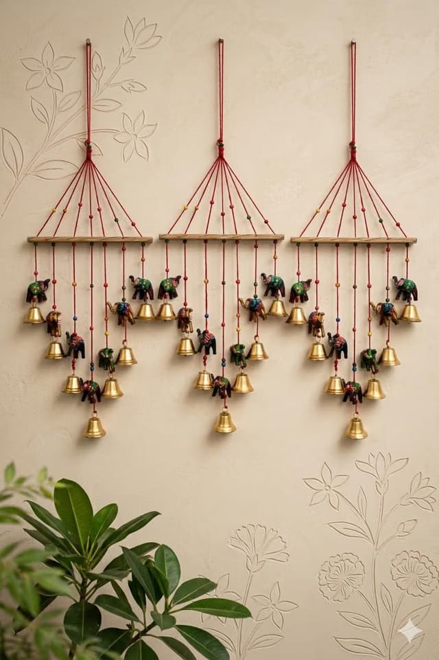 CDM Handmade Elephant Wind Chime with Brass Bells