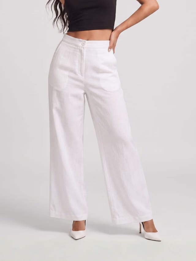 White Loose fitting pants
