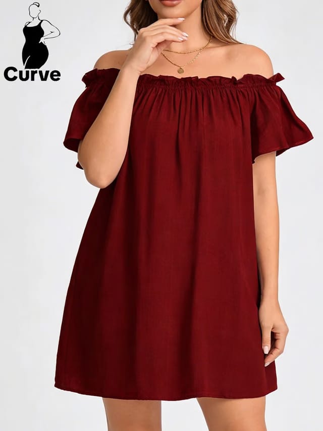 Women's Plus Size Lettuce- Edge A-Line Dress