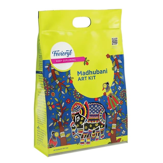 Fevicryl Madhubani Art kit I Learn Art of India with Complete DIY Painting Set with Pre-Printed Canvases