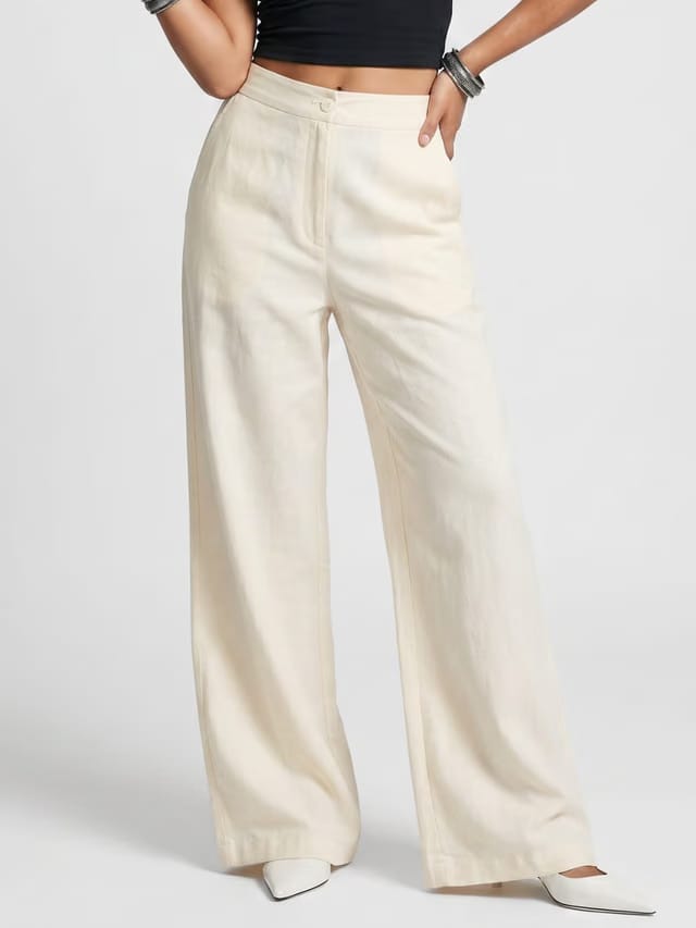 Beige Cotton Pants
