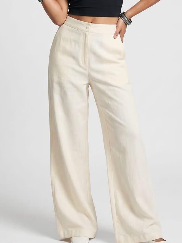Beige Cotton Pants